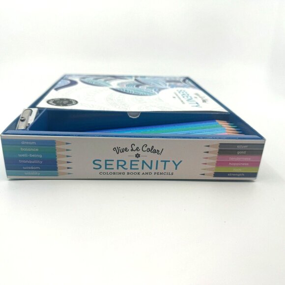 Vive Le Color! Serenity Adult Coloring Book & Pencils, Color Therapy Kit - Picture 6 of 14